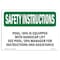 Signmission OSHA INSTRUCTIONS, 7" Height, Rigid Plastic, 10" x 7", Landscape, Pool Spa Is EquippedHandicap OS-SI-P-710-L-11446 - alternate 1